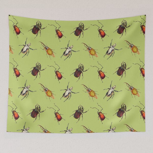 Item preview, Vintage Beetle Pattern 2 on Light Green designed and sold by Melissa Mielke.