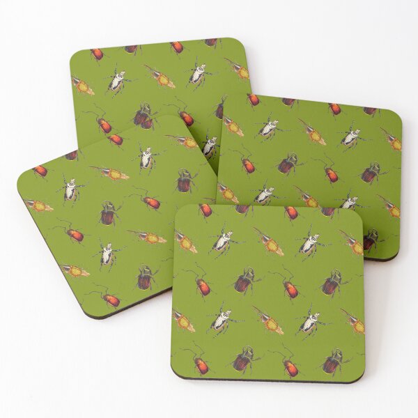 Item preview, Vintage Beetle Pattern 2 on Green designed and sold by Melissa Mielke.