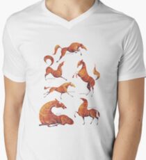Horse poses Men's V-Neck T-Shirt