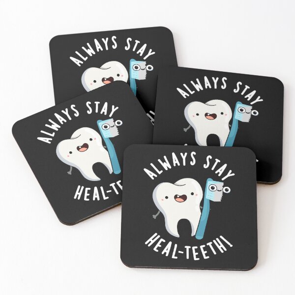Item preview, Always Stay Heal-teeth Funny Dental Puns (Dark BG) designed and sold by punnybone.