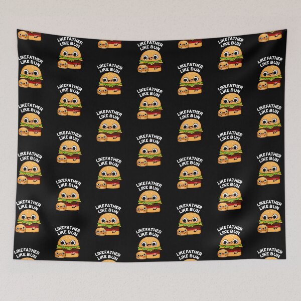 Item preview, Like Father Like Bun Funny Food Puns (Dark BG) designed and sold by punnybone.