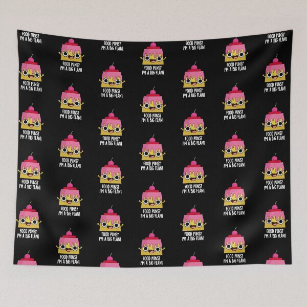 Item preview, Food Puns - I'm A Big Flan Funny Dessert Puns (Dark BG) designed and sold by punnybone.