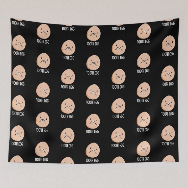 Item preview, Tooth Egg Toothache Funny Dental Puns (Dark BG) designed and sold by punnybone.
