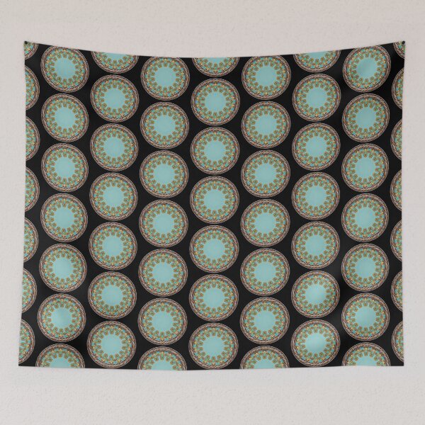 Item preview, Kaleidoscope Turquiose and Gold in Celtic Circle Frame 21 designed and sold by Swabcraft.