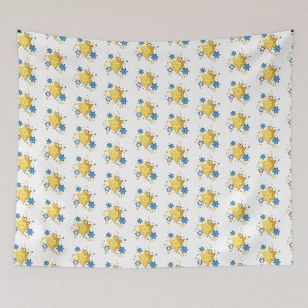 Item preview, Watercolor yellow and blue Jewish stars of David for Proud to be Jew or Support Ukraine designs designed and sold by Elena Malgina.