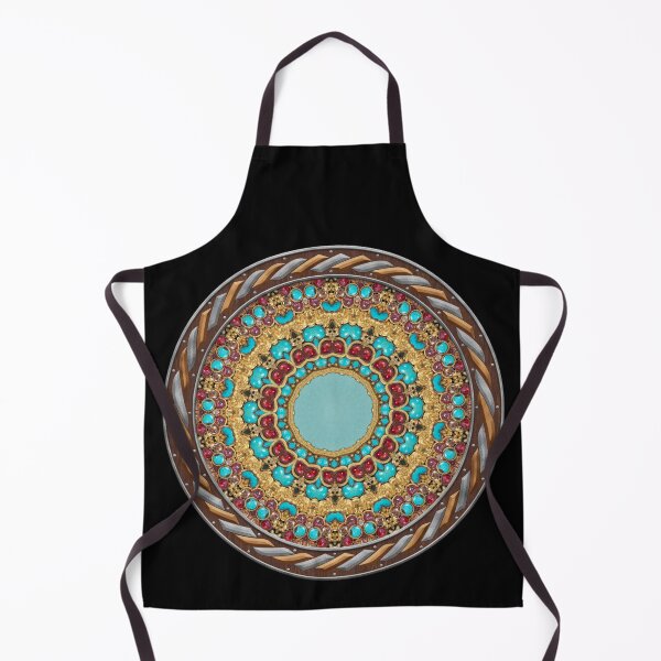 Item preview, Kaleidoscope Turquiose and Gold in Celtic Circle Frame 22 designed and sold by Swabcraft.