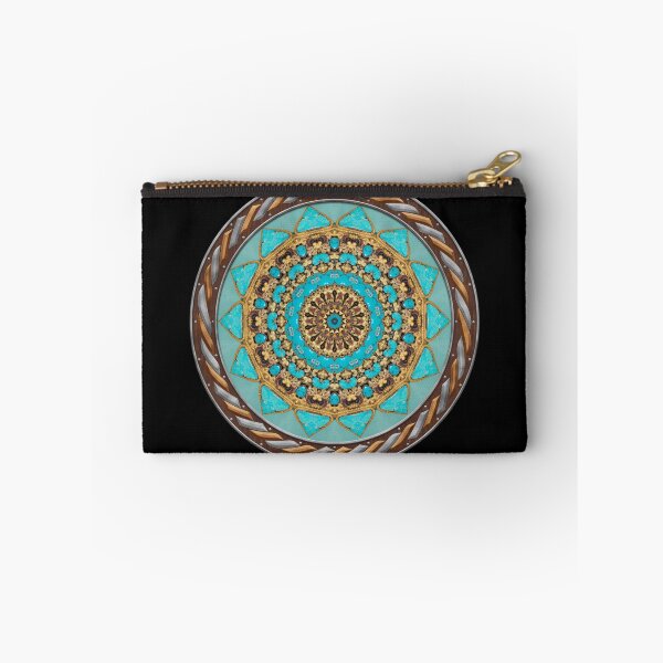 Item preview, Kaleidoscope Turquiose and Gold in Celtic Circle Frame 23 designed and sold by Swabcraft.
