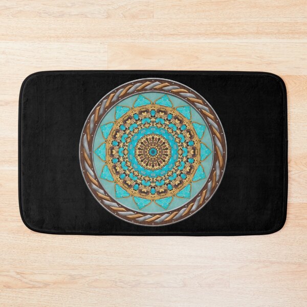 Item preview, Kaleidoscope Turquiose and Gold in Celtic Circle Frame 23 designed and sold by Swabcraft.