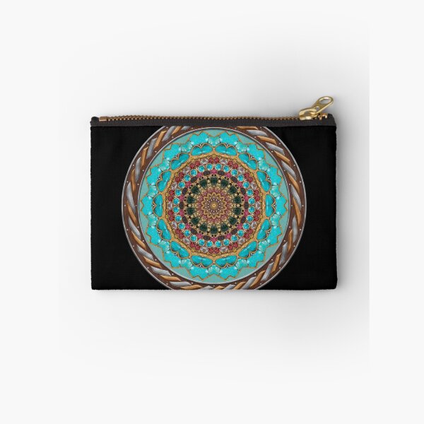 Item preview, Kaleidoscope Turquiose and Gold in Celtic Circle Frame 24 designed and sold by Swabcraft.