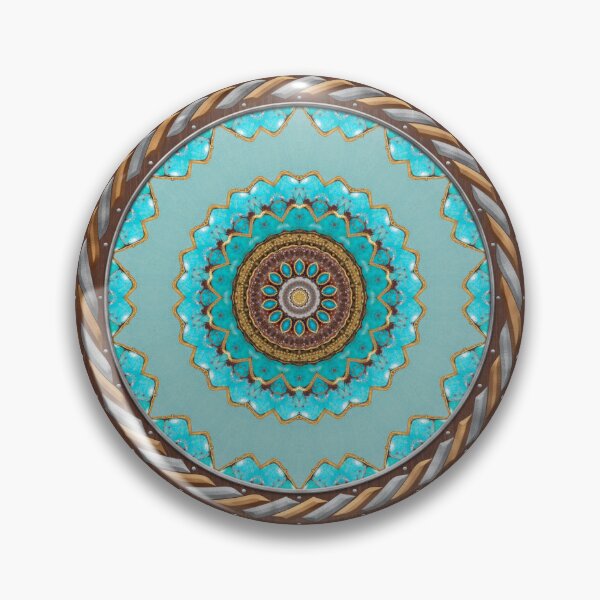 Item preview, Kaleidoscope Turquiose and Gold in Celtic Circle Frame 25 designed and sold by Swabcraft.