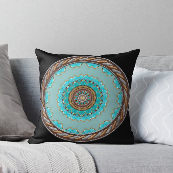 Item preview, Kaleidoscope Turquiose and Gold in Celtic Circle Frame 25 designed and sold by Swabcraft.