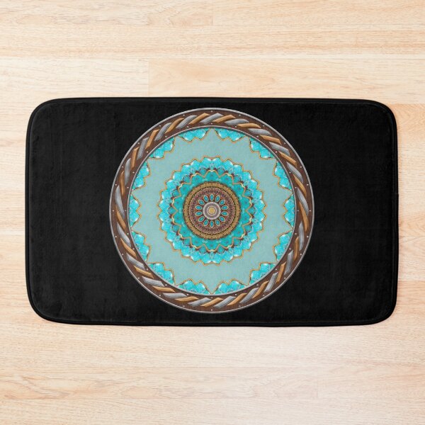 Item preview, Kaleidoscope Turquiose and Gold in Celtic Circle Frame 25 designed and sold by Swabcraft.