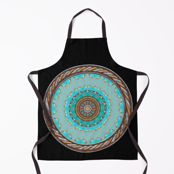 Item preview, Kaleidoscope Turquiose and Gold in Celtic Circle Frame 25 designed and sold by Swabcraft.