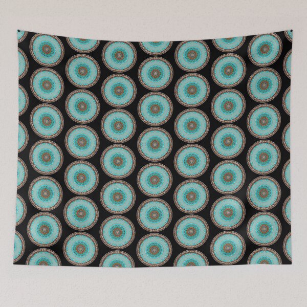 Item preview, Kaleidoscope Turquiose and Gold in Celtic Circle Frame 25 designed and sold by Swabcraft.
