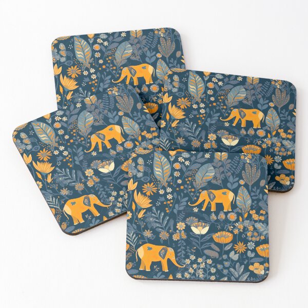 Item preview, Safari style with flowers and elephants designed and sold by MONDOPLY.