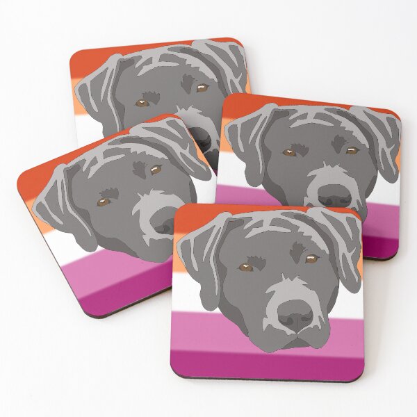 Item preview, Lesbian pride silver lab designed and sold by LeahcarsArt.