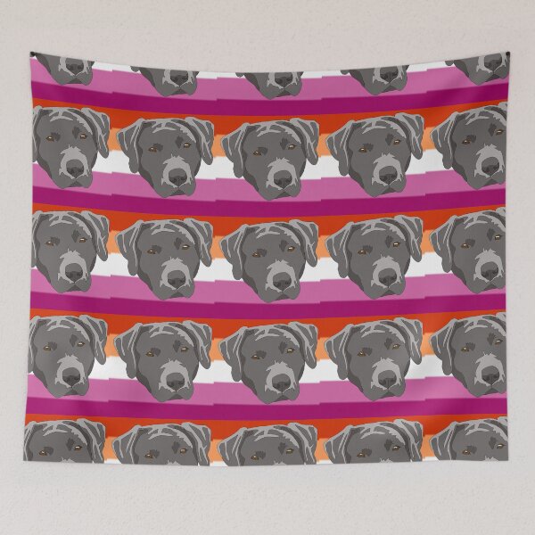 Item preview, Lesbian pride silver lab designed and sold by LeahcarsArt.