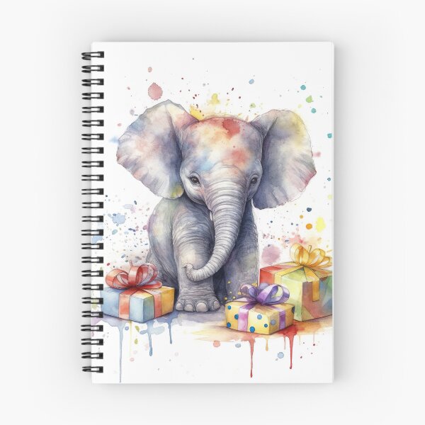 Item preview, Watercolor Birthday Party Elephant #004 designed and sold by ArtworkbyJM.