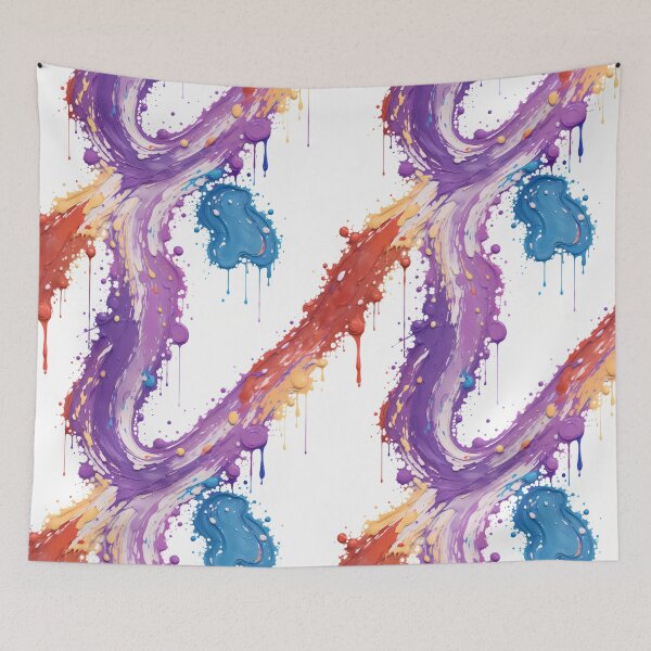 Item preview, Smeared drippy paint in bright colours digital art designed and sold by Digital-Hijinx.