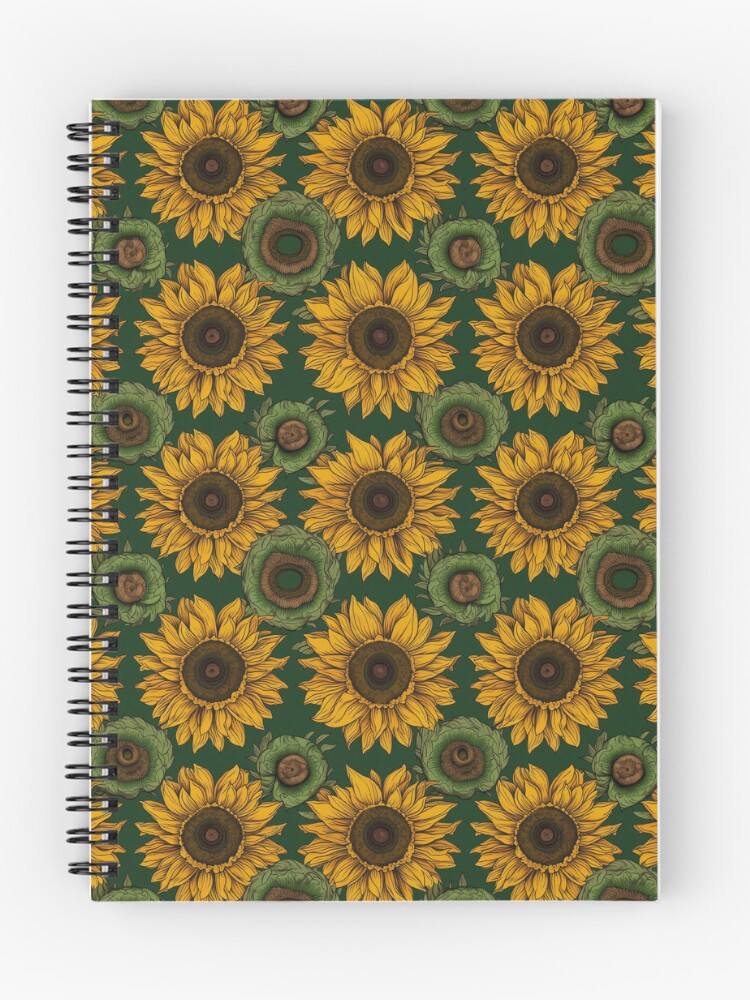 Imagen 1 de 3, Cuaderno con la obra AI Generated Sunflower Pattern #1, diseñada y vendida por FantasySoul.