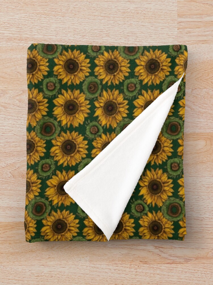 Imagen 3 de 6, Manta con la obra AI Generated Sunflower Pattern #1, diseñada y vendida por FantasySoul.