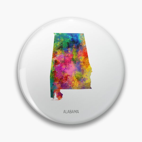 Artikelvorschau, Alabama-Aquarell-Karte entworfen und verkauft von ArtPrints.