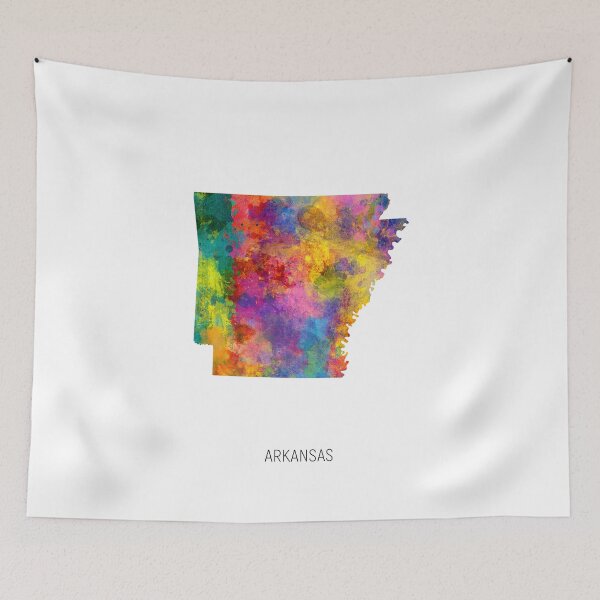 Item preview, Arkansas Watercolor Map designed and sold by ArtPrints.