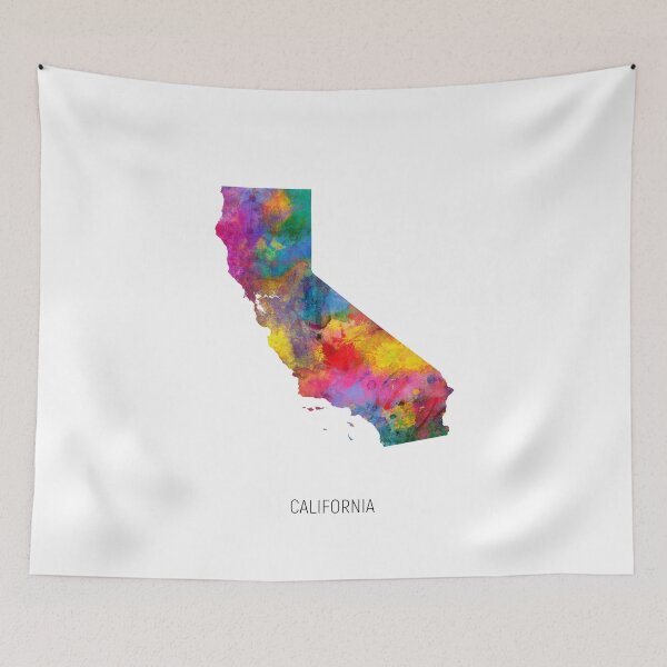Item preview, California Watercolor Map designed and sold by ArtPrints.