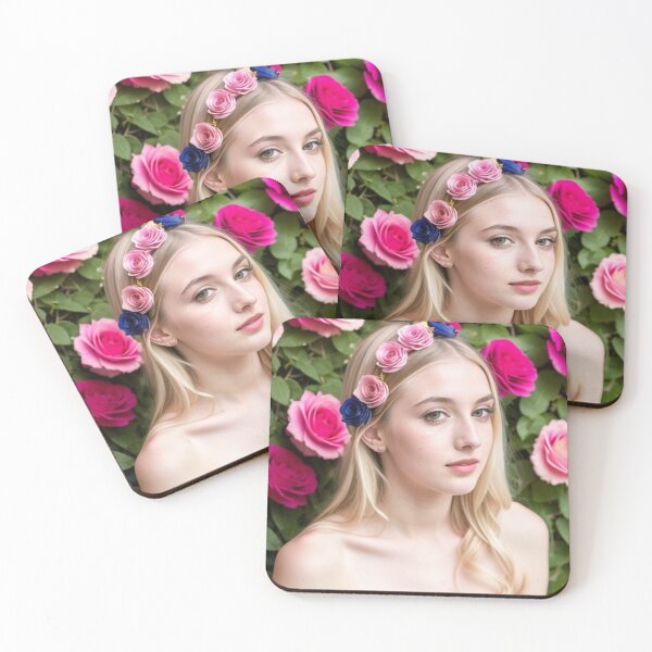 Item preview, Cute Blonde Model Flower Power Fashion designed and sold by Michael Voyler.