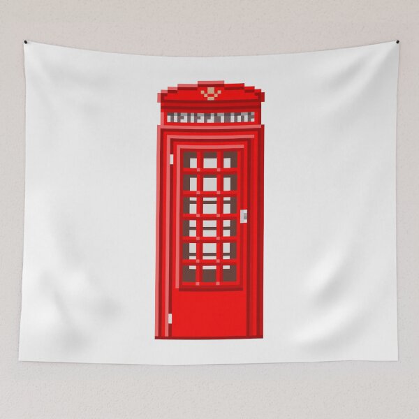 Item preview, London Telephone Booth Pixel Art | Street Theme Design designed and sold by anycolorart.