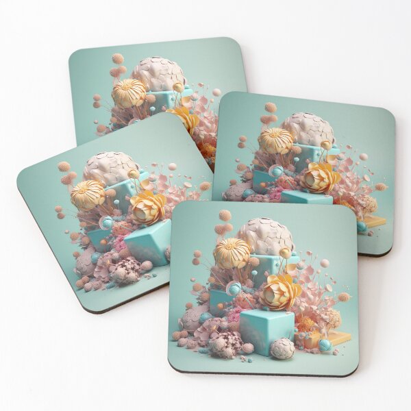 Item preview, Flowery abstract cubes designed and sold by PoppinArtFox.