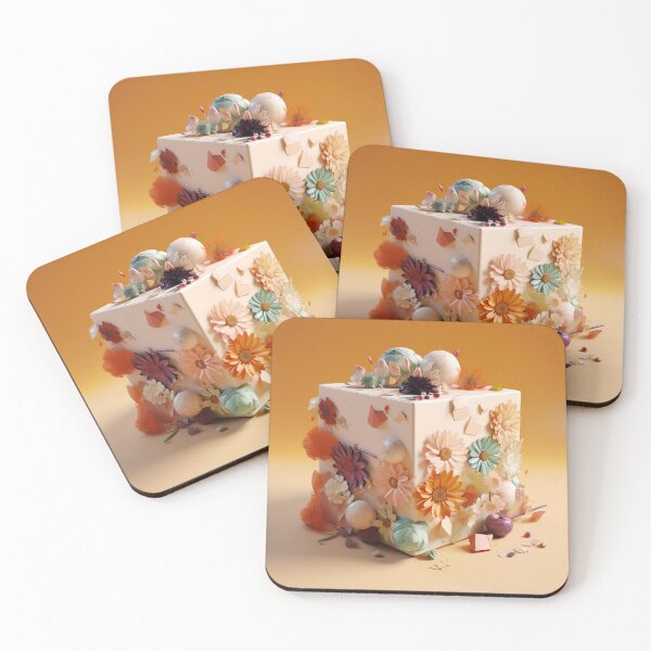 Item preview, Flowery abstract cubes 2 designed and sold by PoppinArtFox.