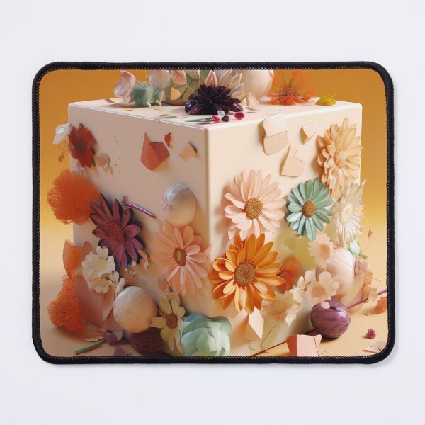 Item preview, Flowery abstract cubes 2 designed and sold by PoppinArtFox.