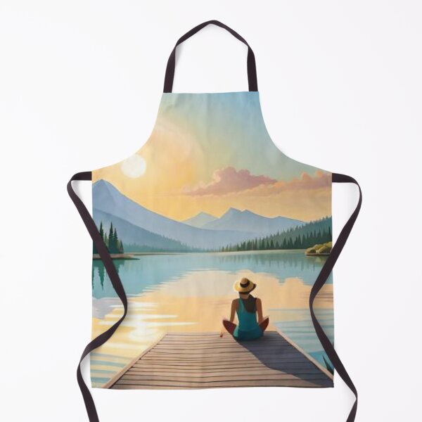 Item preview, Woman Practicing Self-Reflection by the Lake designed and sold by LoFaroShop.