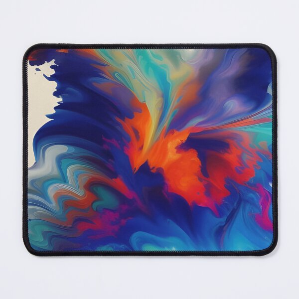 Item preview, Fluid Art Design - Dutch Pour Technique - Blue, Green, Orange, Red, Gold, Yellow designed and sold by AussieMuma.