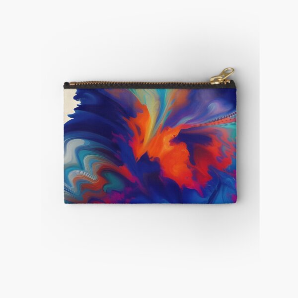 Item preview, Fluid Art Design - Dutch Pour Technique - Blue, Green, Orange, Red, Gold, Yellow designed and sold by AussieMuma.