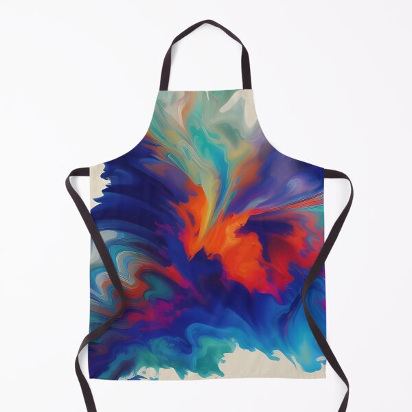 Item preview, Fluid Art Design - Dutch Pour Technique - Blue, Green, Orange, Red, Gold, Yellow designed and sold by AussieMuma.