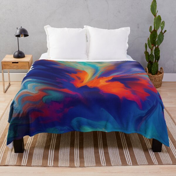 Item preview, Fluid Art Design - Dutch Pour Technique - Blue, Green, Orange, Red, Gold, Yellow designed and sold by AussieMuma.