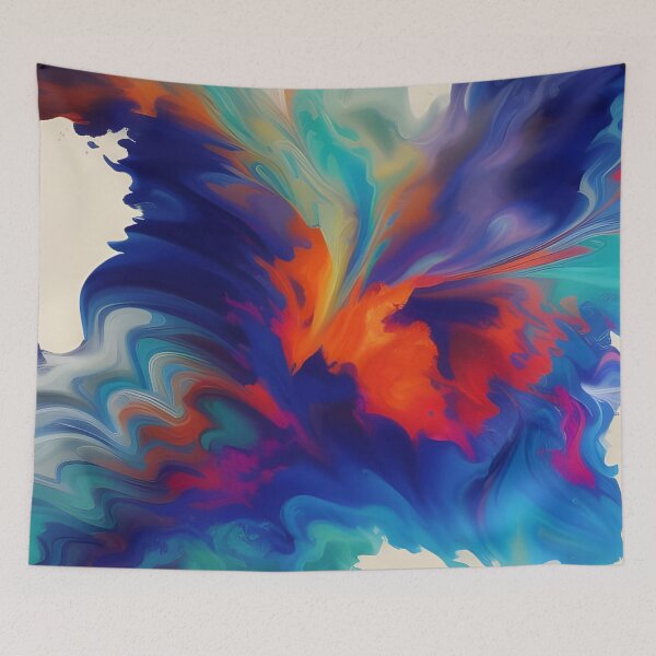 Item preview, Fluid Art Design - Dutch Pour Technique - Blue, Green, Orange, Red, Gold, Yellow designed and sold by AussieMuma.