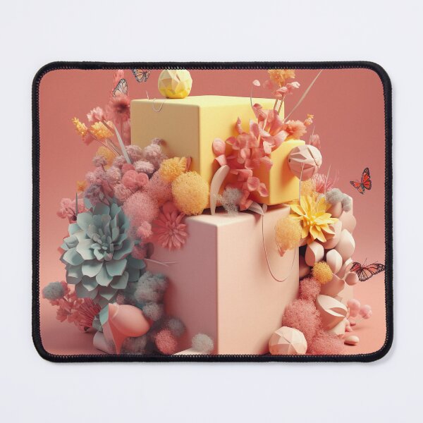 Item preview, Flowery abstract cubes 3 designed and sold by PoppinArtFox.
