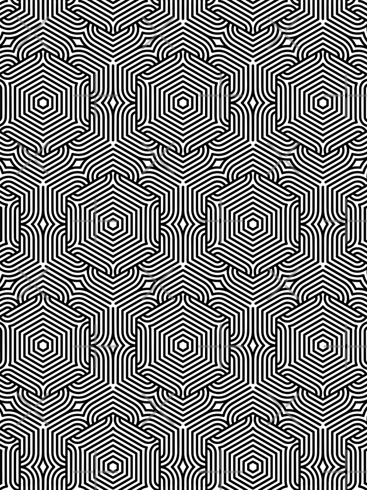 Aperçu 5 sur 5. Robe trapèze avec l'œuvre Extreme Geometrical Pattern 8 - Black créée et vendue par SimpleWorksSK.
