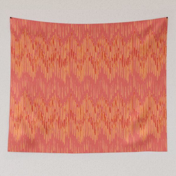 Item preview, Oil paint Ikat Pattern red pink colors designed and sold by Maitri-Sanghvi1.