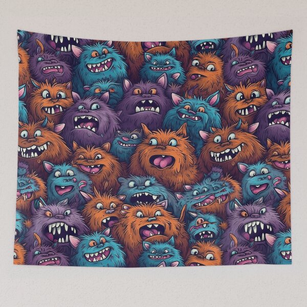 Item preview, Cute furry monster pattern 1 designed and sold by obstinator.