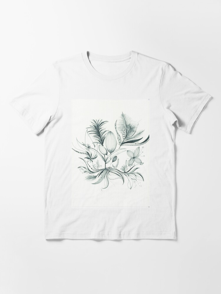 Fleuritude FLEURS ET NATURE botanique design I Dessin illustration bouquet art floral fait main au trait feutre zentangle T shirt essentiel