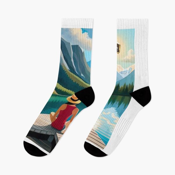 Item preview,  Woman Practicing Self-Reflection by the Lake designed and sold by LoFaroShop.