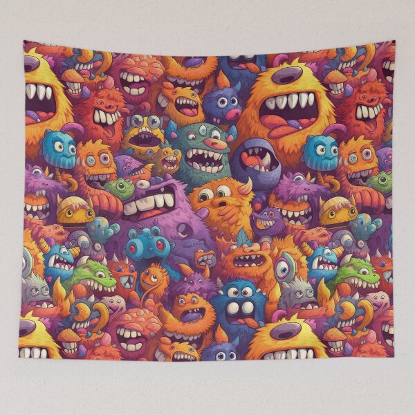 Item preview, Cute furry monster pattern 4 designed and sold by obstinator.