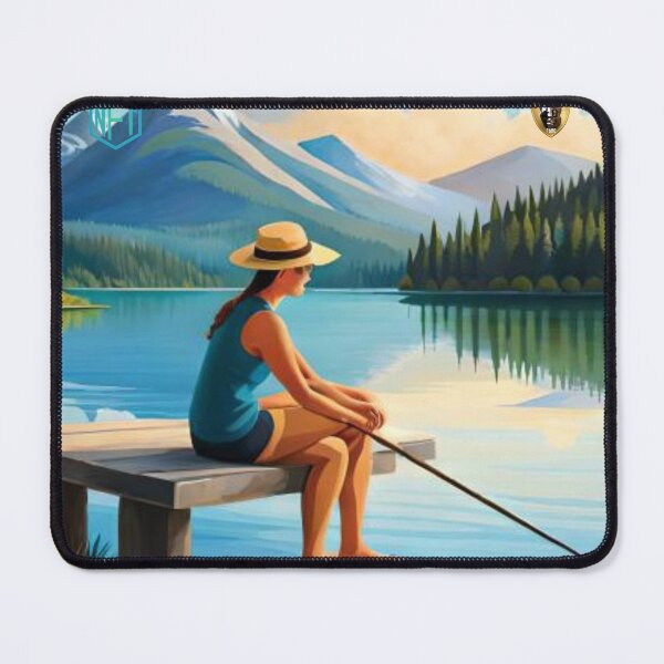 Item preview, Woman Practicing Self-Reflection by the Lake designed and sold by LoFaroShop.