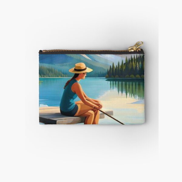 Item preview, Woman Practicing Self-Reflection by the Lake designed and sold by LoFaroShop.