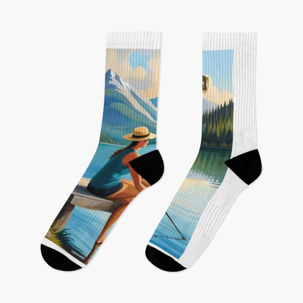 Item preview, Woman Practicing Self-Reflection by the Lake designed and sold by LoFaroShop.