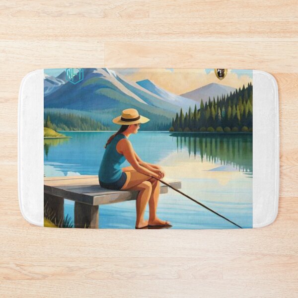 Item preview, Woman Practicing Self-Reflection by the Lake designed and sold by LoFaroShop.